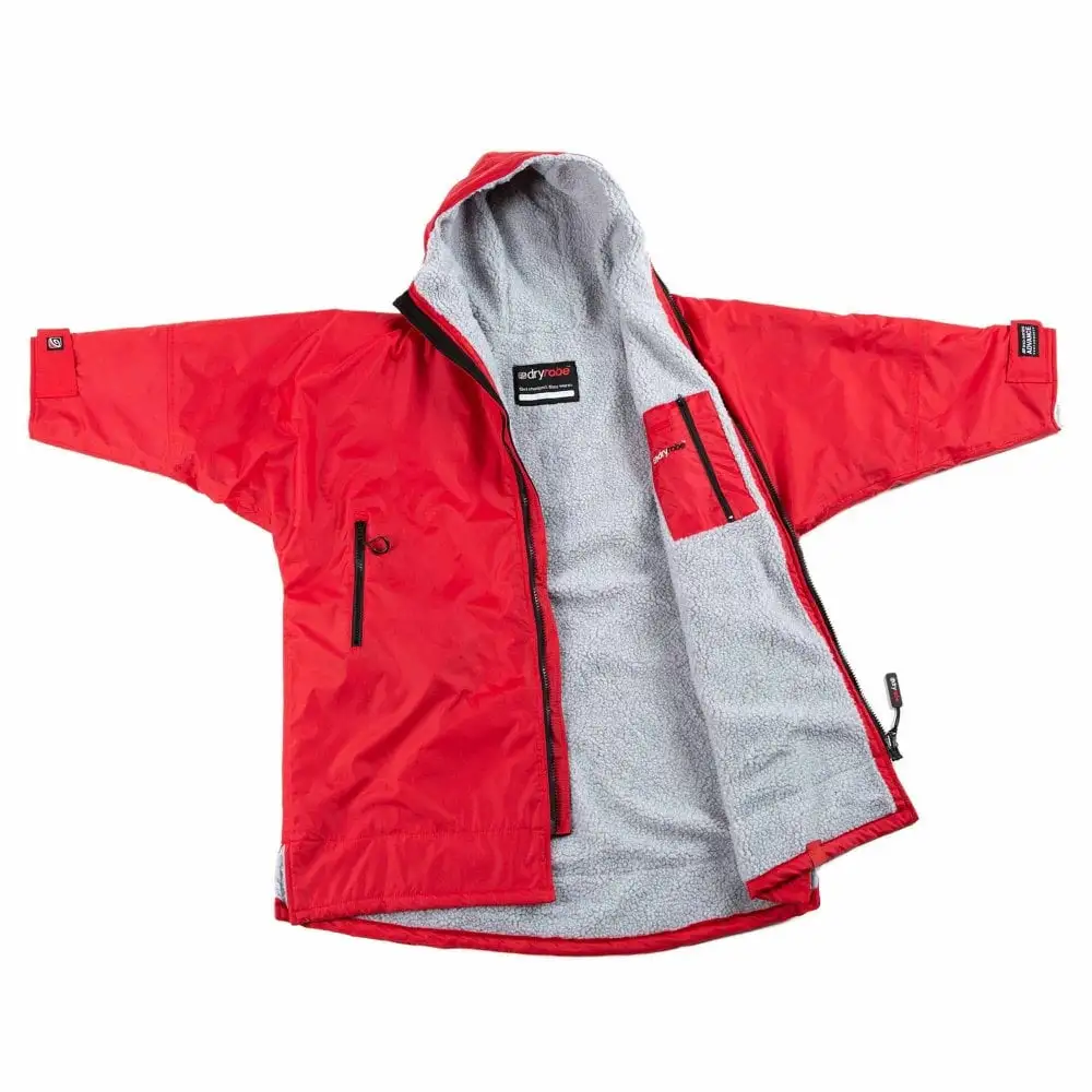 DryRobe DryRobe Advance Longsleeve Junior Rain Jacket - Red/Grey 3 DryRobe DryRobe Advance Longsleeve Junior Rain Jacket - Red/Grey