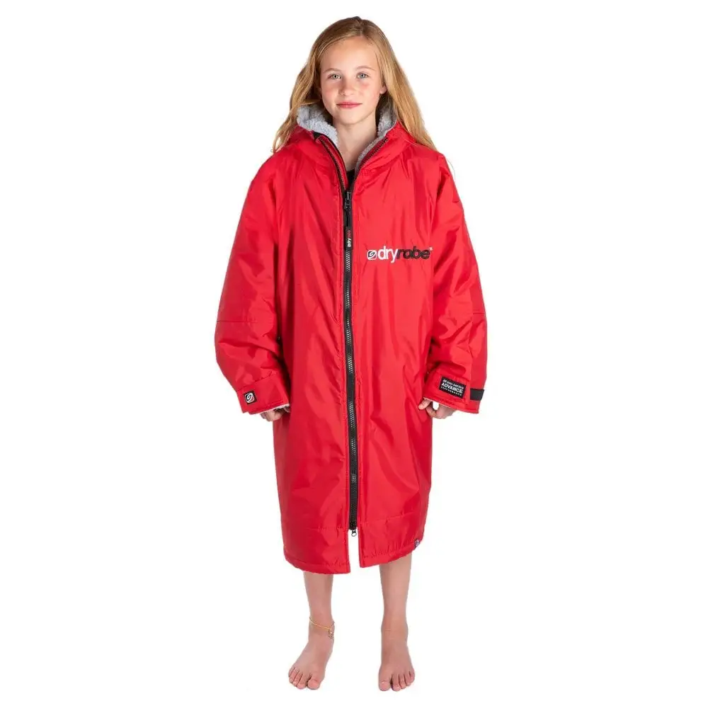 DryRobe DryRobe Advance Longsleeve Junior Rain Jacket - Red/Grey 4 DryRobe DryRobe Advance Longsleeve Junior Rain Jacket - Red/Grey - Image 2